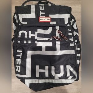 Hunter Nylon Silver And Black Packable Small Backpack
